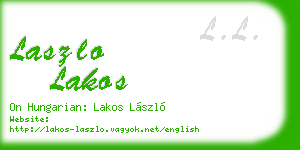 laszlo lakos business card